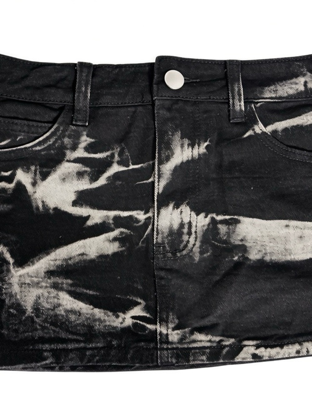 SHEIN Black & White Tie-Dye Slim Straight Skirt